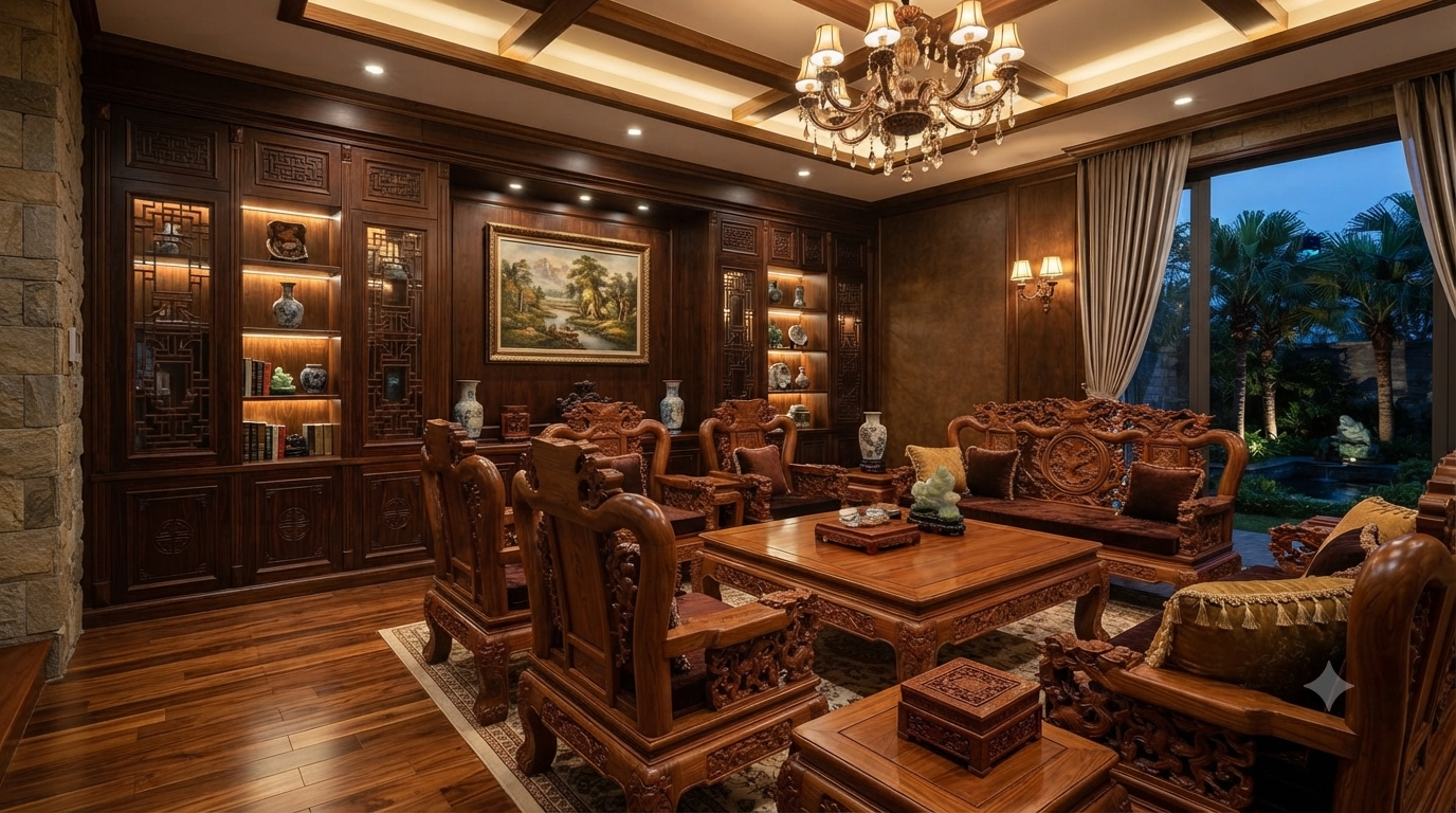 Nội thất gỗ tự nhiên, hoàn thiện tinh xảo